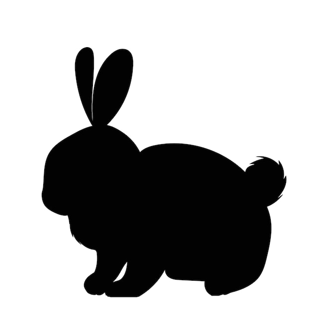 Lapin Lièvre Silhouette Sur Fond Blanc