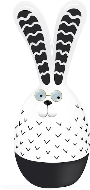 Un lapin avec des lunettes et un lapin dessus