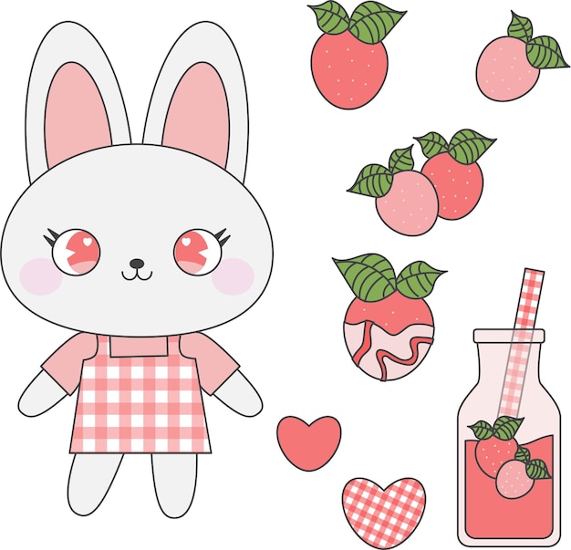 Lapin mignon aux fraises