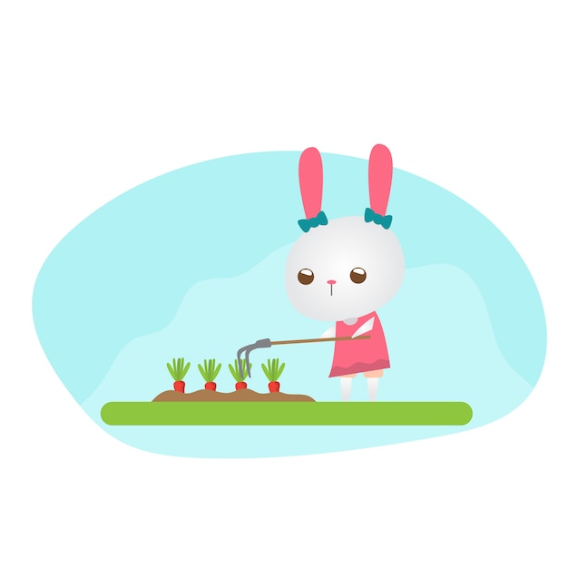 Lapin mignon dans le jardin