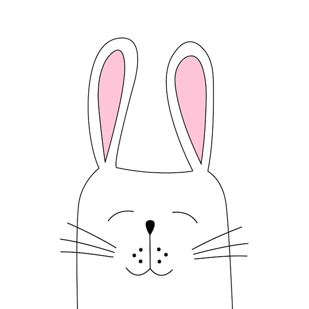 Lapin De Pâques Dessiné à La Main