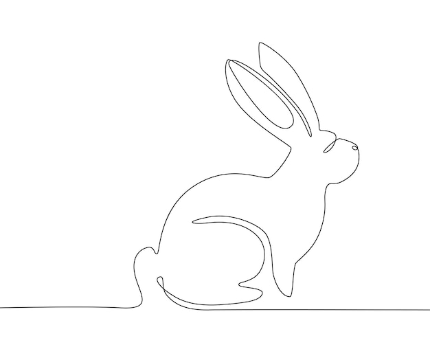 Le lapin de Pâques est dessiné avec une seule ligne