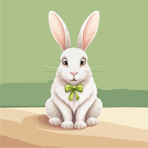 Vecteur lapin de pâques joyeux dessin animé avec illustration vectorielle colorée sur fond coloré