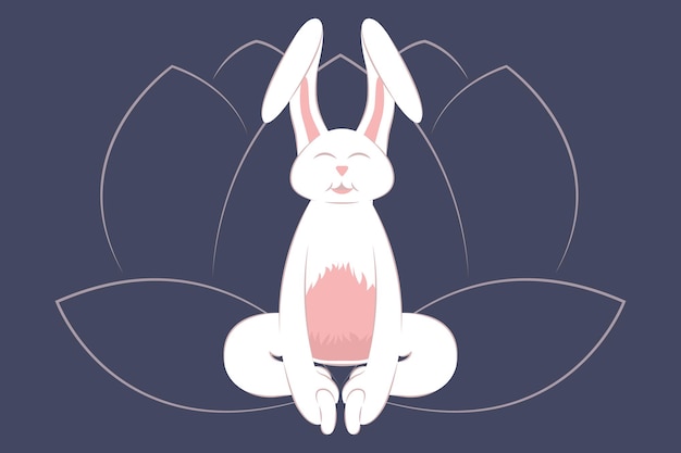 Lapin pratiquant le Yoga Baddha Konasana Pose d'angle lié