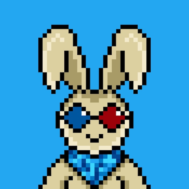 Lapin punk pixel art design n° 107