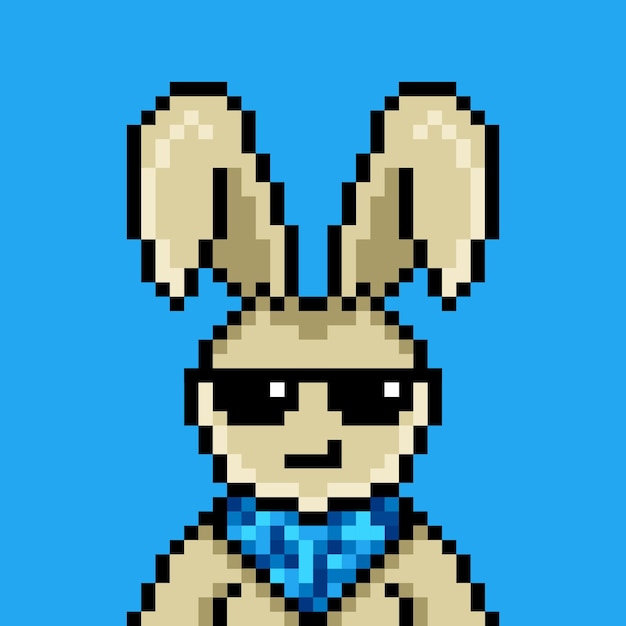 Vecteur lapin punk pixel art design n° 220