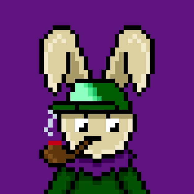 Lapin Punk Pixel Art Design N° 257