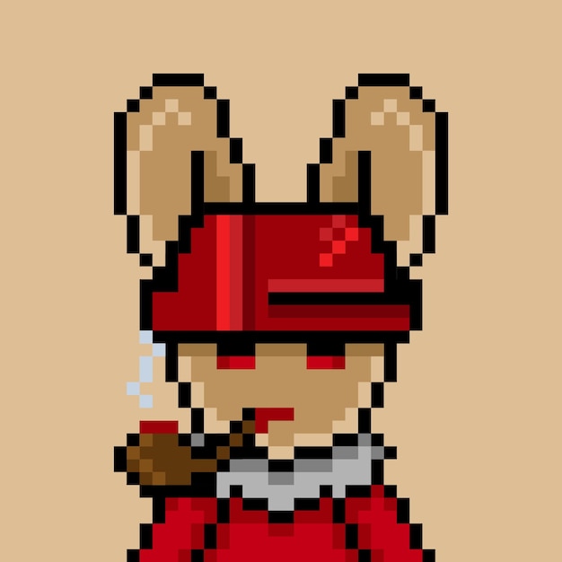 Lapin punk pixel art design n° 396