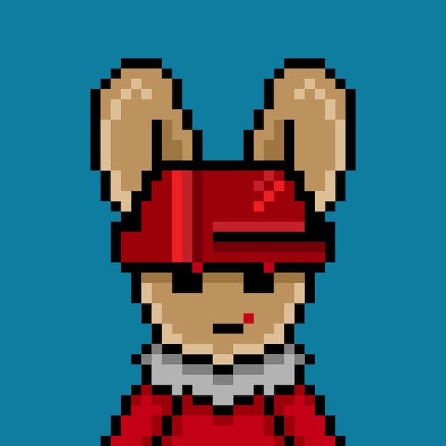 Lapin Punk Pixel Art Design N° 455