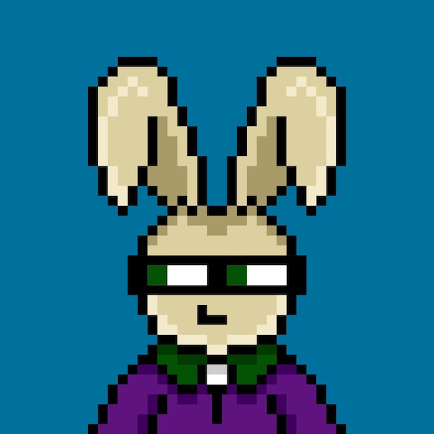 Lapin Punk Pixel Art Design N° 58