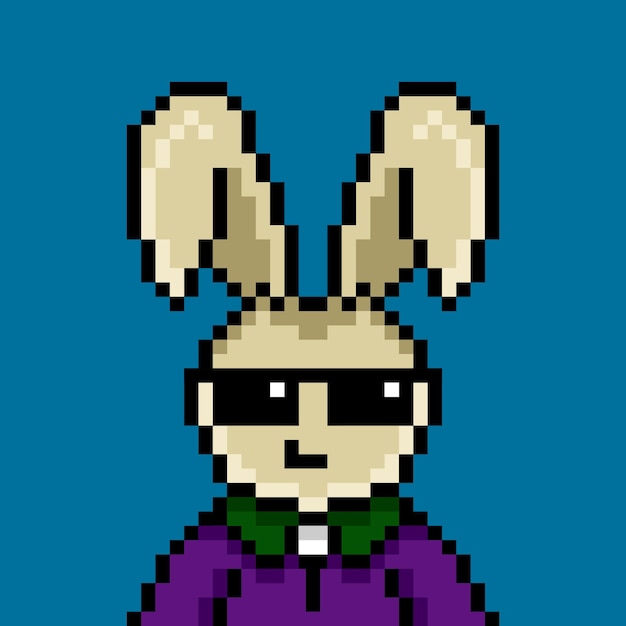 Lapin punk pixel art design n° 60