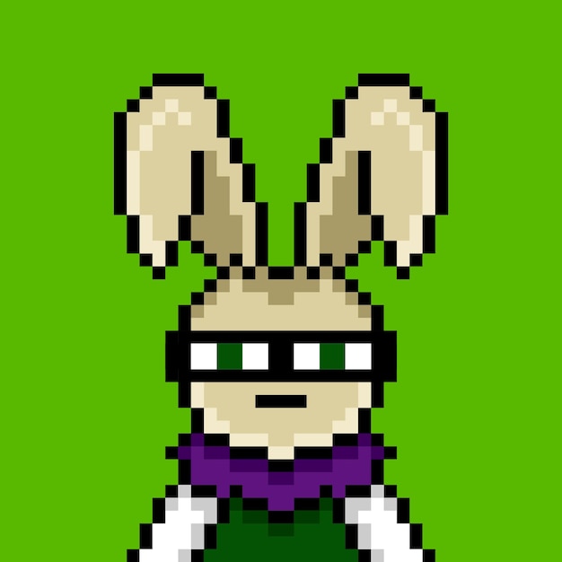 Lapin Punk Pixel Art Design N° 87