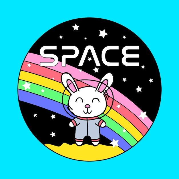 Le lapin vecteur dans l'espace