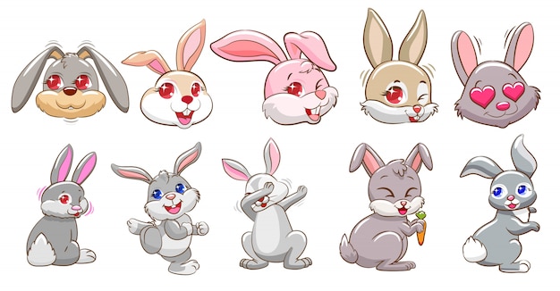 Lapin vector set design clipart