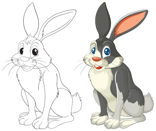 Les Lapins Colorés Des Dessins Animés Côte à Côte