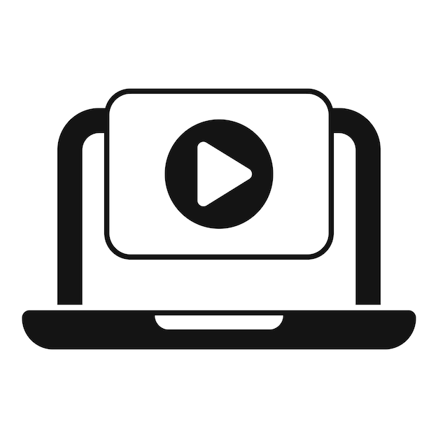 Laptop affichant l'icône du lecteur vidéo en streaming