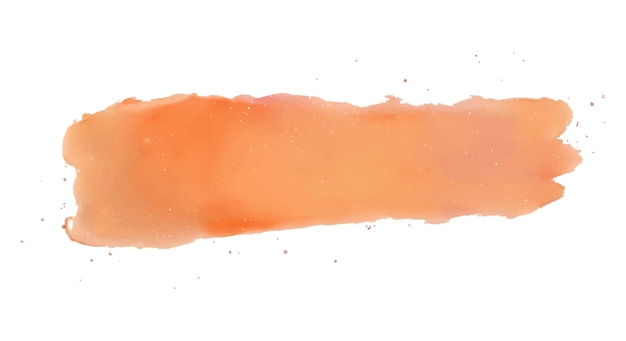 Un large coup de pinceau d'aquarelle orange Peinture sur fond blanc