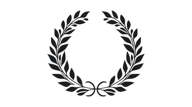 Laurel Wreath élément Héraldique Floral Vector Icon Logo Sur Fond Blanc