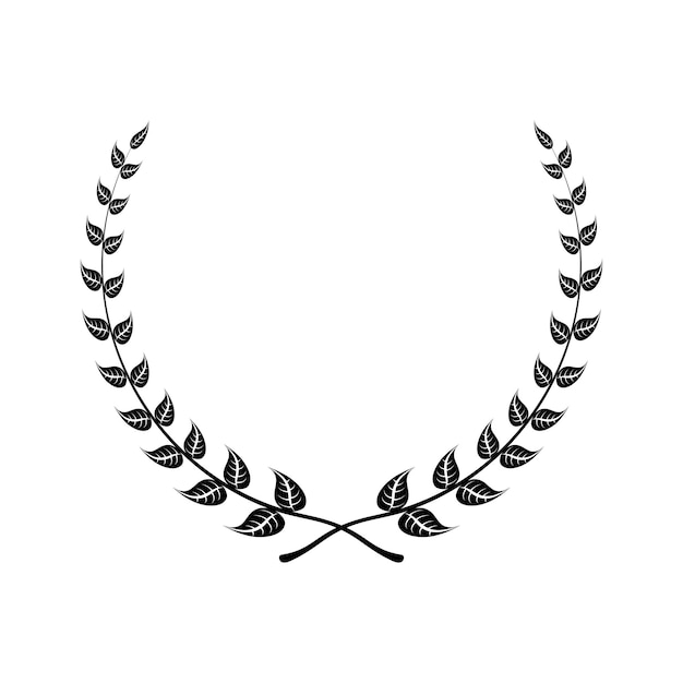 Laurel wreath vector couleur noire isolée