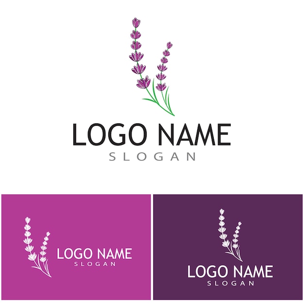 Lavande Logo Template Vecteur Symbole Nature