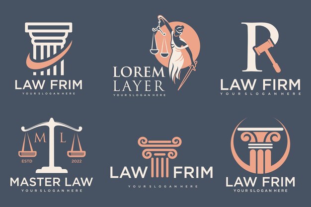 Law FirmLaw Office Services d'avocat modèle de logo de conception Illustration vectorielle