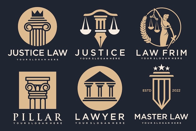 Law FirmLaw Office Services d'avocat modèle de logo de conception Illustration vectorielle