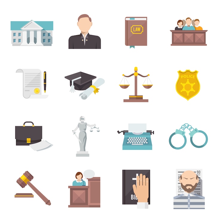 Vecteur law icon flat
