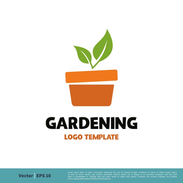 Leaf and Pot Ecology Gardening Vector Logo Template Illustration Design Vector EPS 10