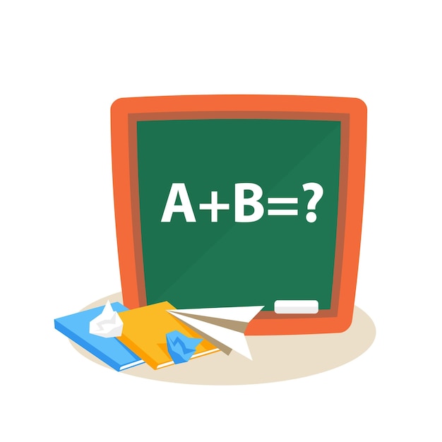 Leçon de mathématiques. Illustration vectorielle de l'éducation Design plat