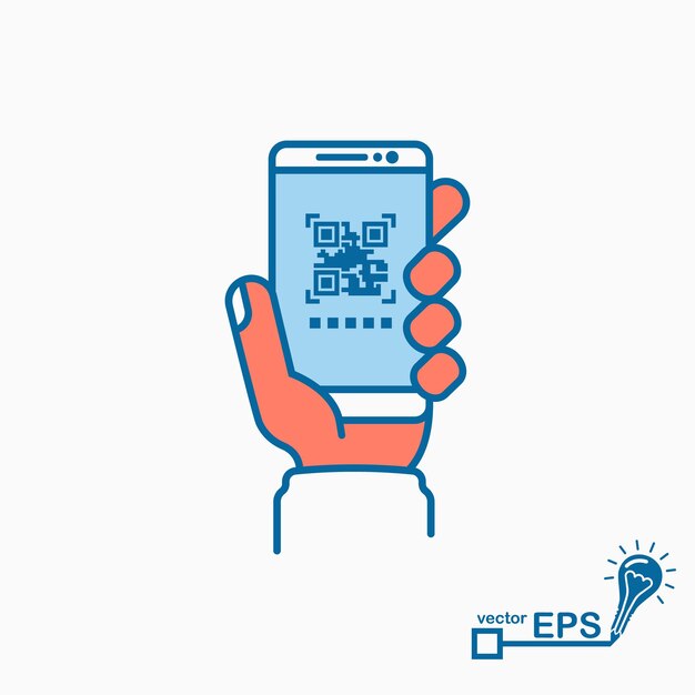Lecteur de code à barres QrCode Téléphone portable à la main