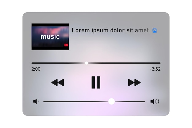 lecteur de musique, modèle de lecteur de musique, conception d'application Music Player, illustration vectorielle d'écran.