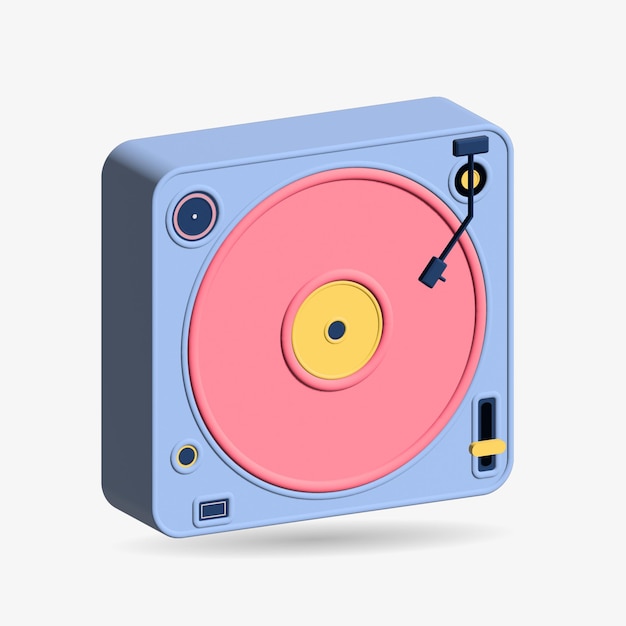 Lecteur pour disque vinyle Musique 3D illustration