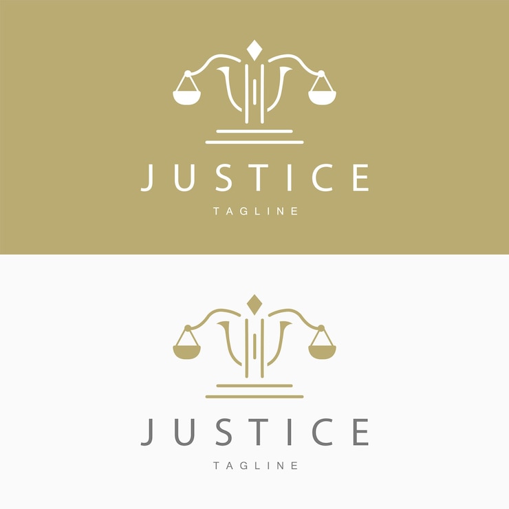 Vecteur legal justice scales logo design avec modèle de ligne simple pour les marques de l'entreprise