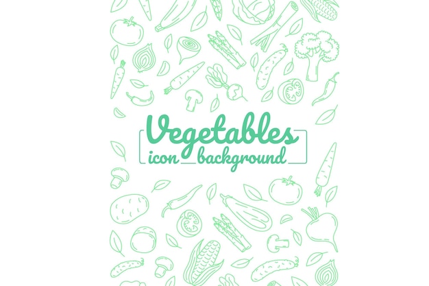 Vecteur légumes dessinés à la main motif de griffon illustration pour les arrière-plans cartes affiches bannières verticales