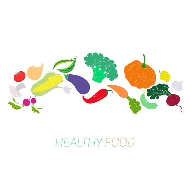 Légumes frais avec espace réservé pour le texte