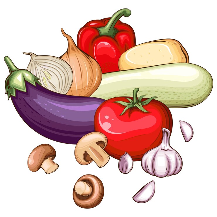 Vecteur légumes frais illustration mélange de légumes