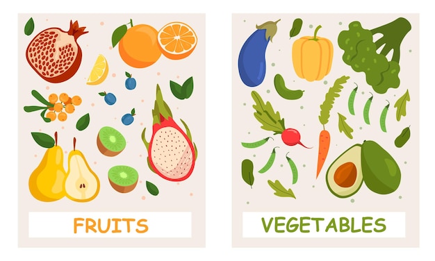Vecteur légumes et fruits