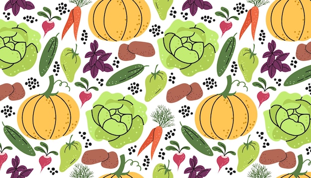 Des légumes à motif horizontal sur fond blanc