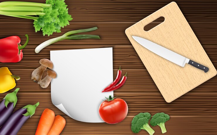 Vecteur légumes sur la table