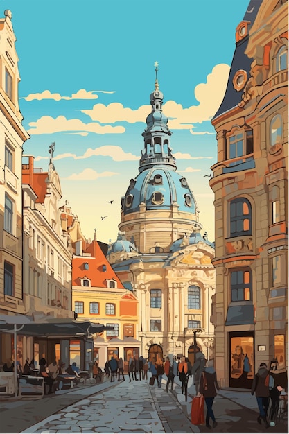 Leipzig Dans L'art Vectoriel