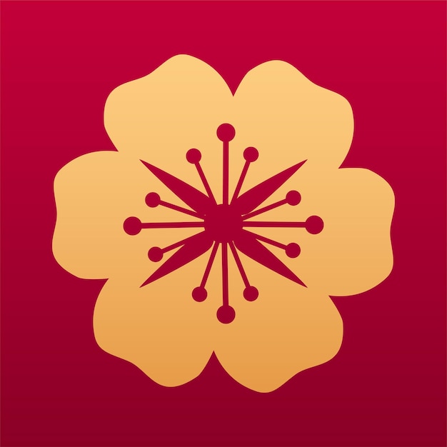 Élément décoratif de fleur de Sakura Élément décoratif floral traditionnel chinois Motif de fleur