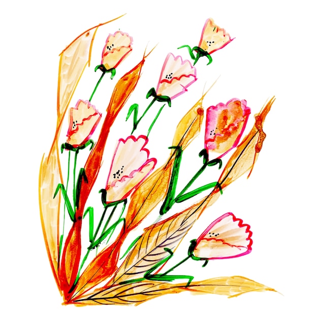 Élément floral aquarelle