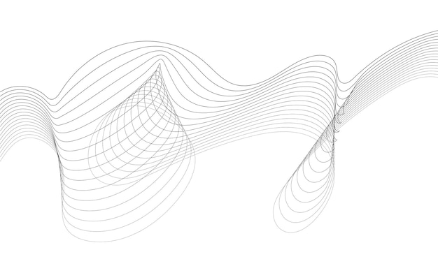 Élément d'onde abstrait pour la conception égaliseur de piste de fréquence numérique stylisé ligne art fond vect