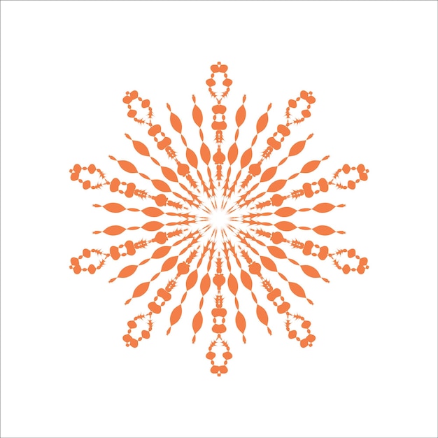 Élément vectoriel abstrait Lacy motif ornemental sur fond blanc Détail décoratif floral Mandala floral