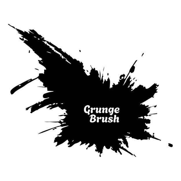 Élément vectoriel un pinceau grunge noir peint à la main