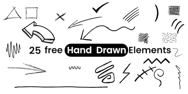 Éléments dessinés à la main gratuits