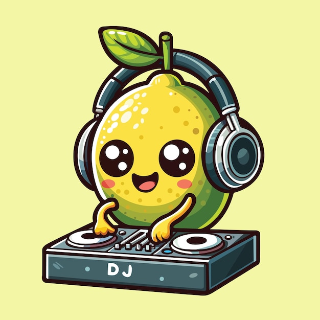 Lemon DJ Party Clipart illustration vectorielle