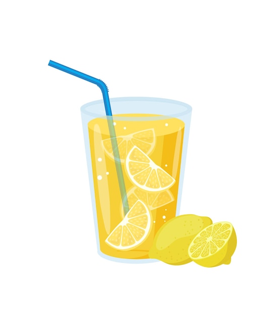 Lemonade dans un verre avec des citrons illustration de stock