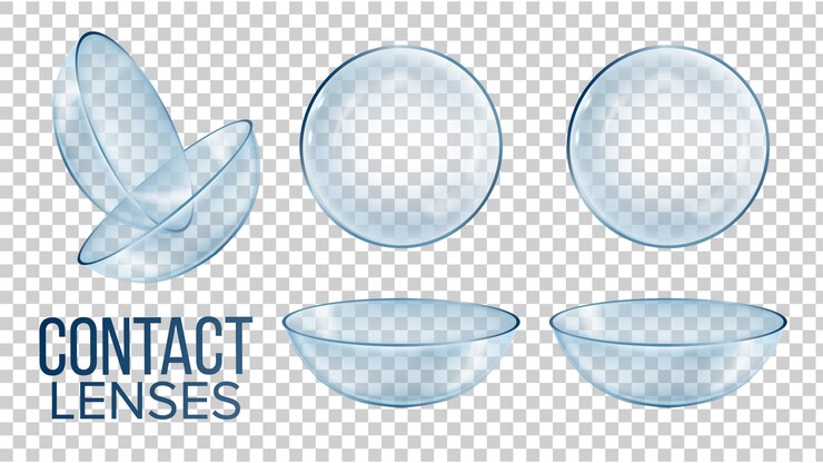 Vecteur lentilles optiques à contact médical en verre