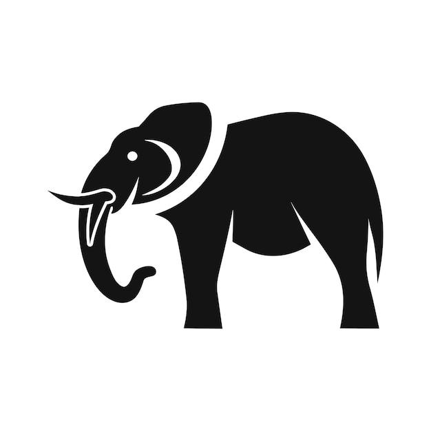 Éléphant, safari, animal, silhouette, clip art, vecteur, illustration